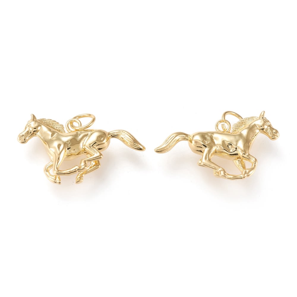 Dije colgante caballo baño de oro / unidad2