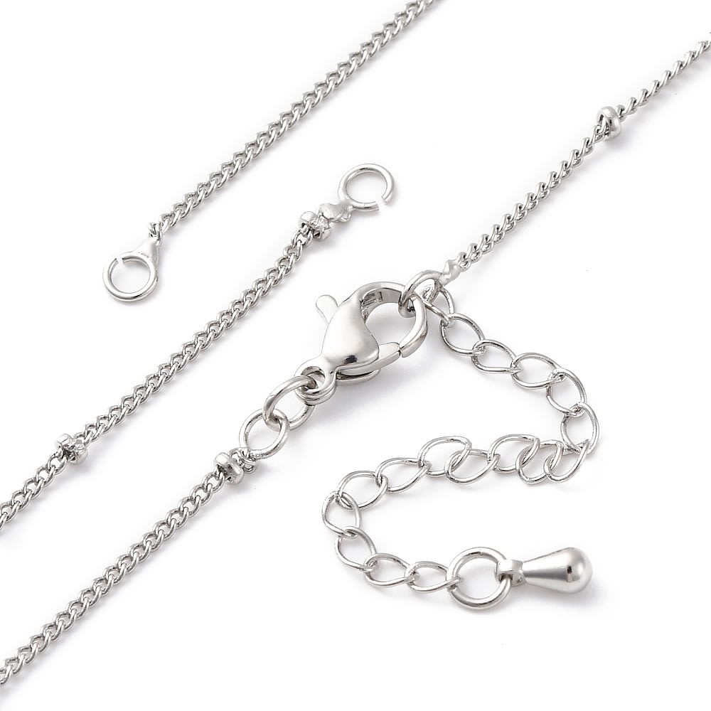 Cadena base para armar collar 45 cm baño oro platino / unidad1
