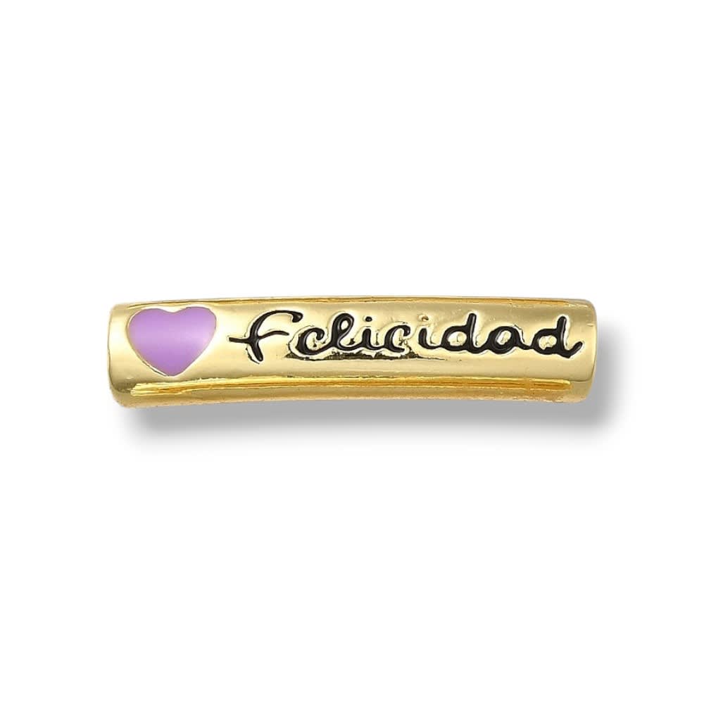 Dije pasador salud felicidad mom corazón baño oro / unidad3
