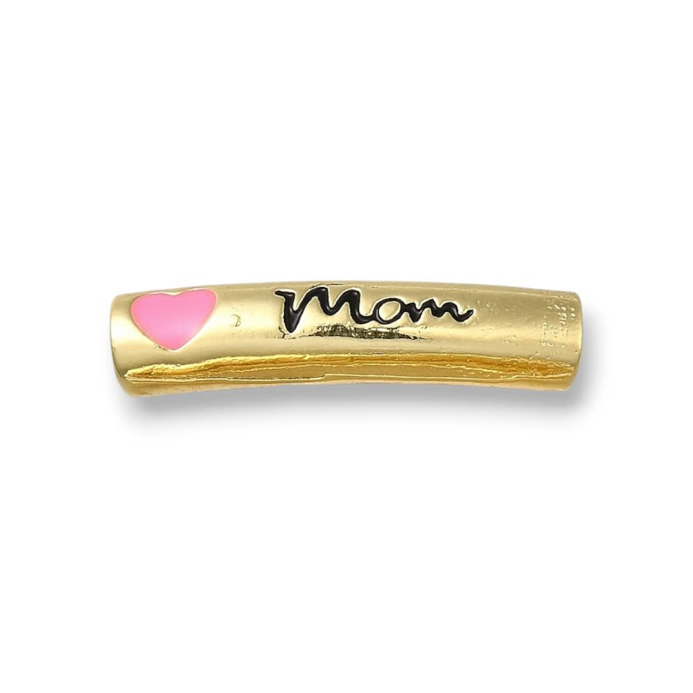 Dije pasador salud felicidad mom corazón baño oro / unidad2