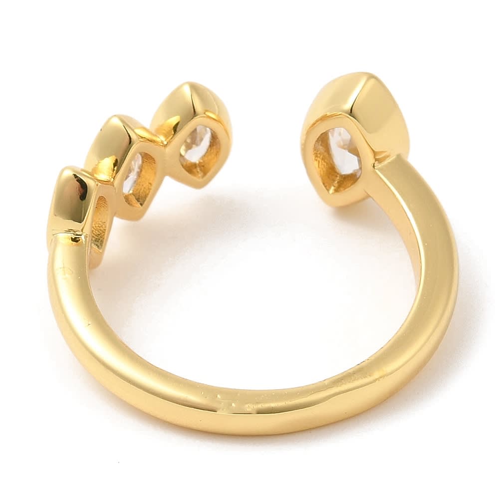 Anillo ajustable ojo de caballo baño de oro / unidad3