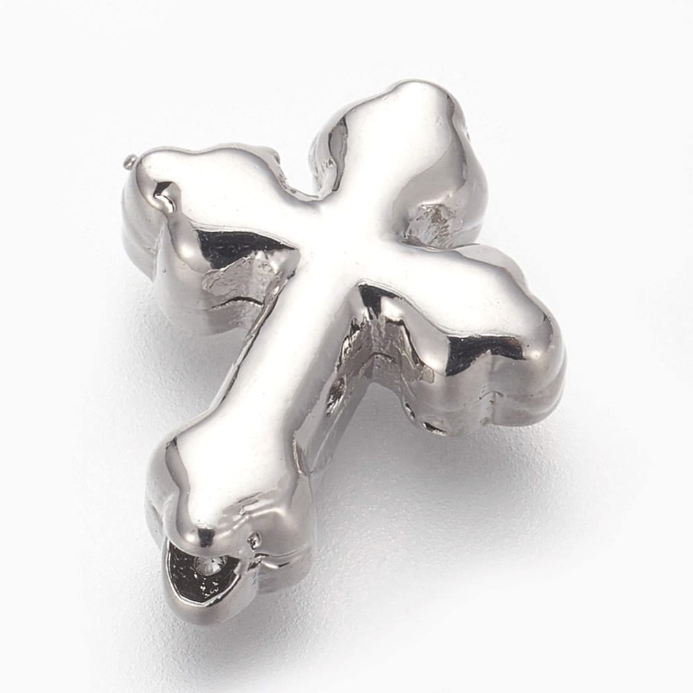 Dije pasador cruz dorada plateada zircón / unidad4