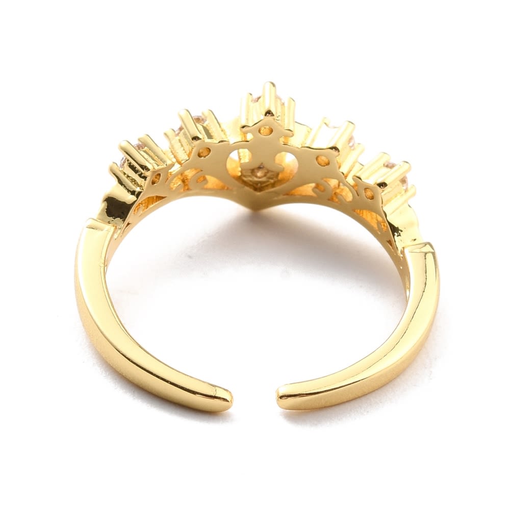 Anillo ajustable corona baño de oro / unidad3