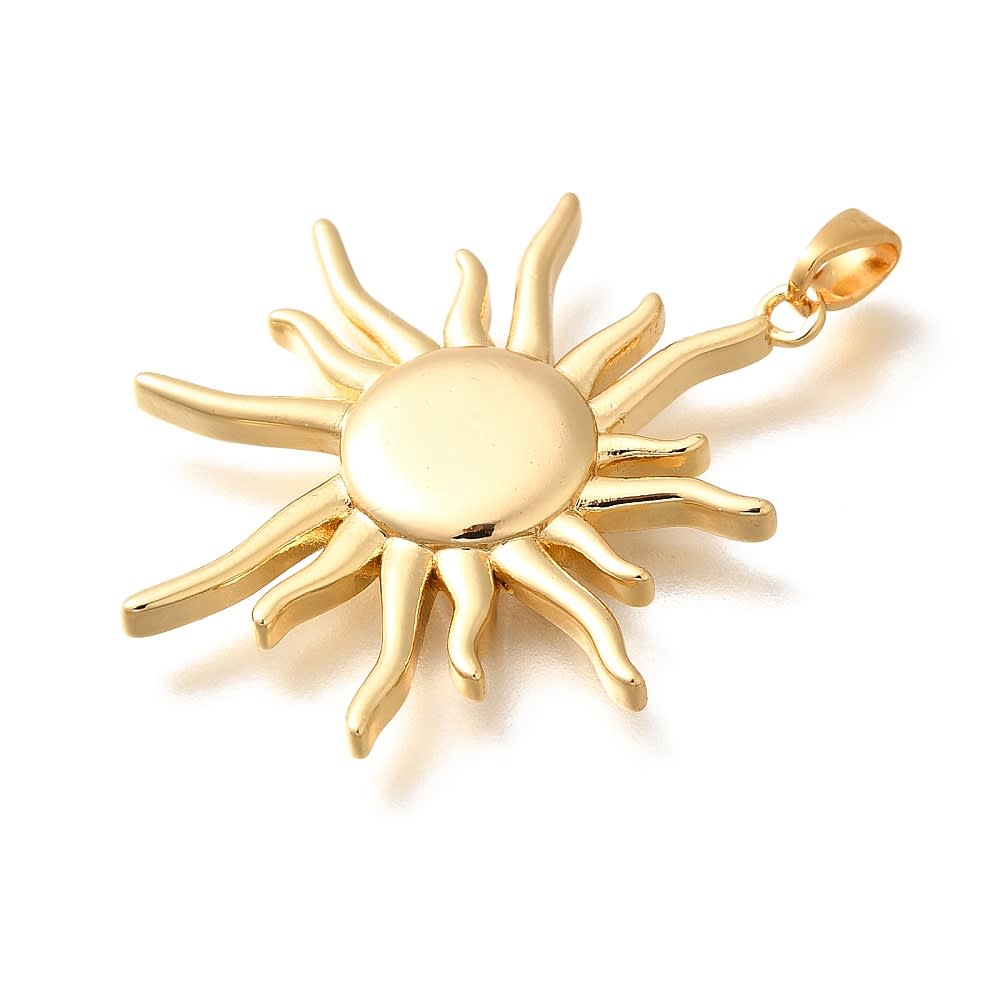 Dije colgante sol 33.5 mm baño de oro / unidad1