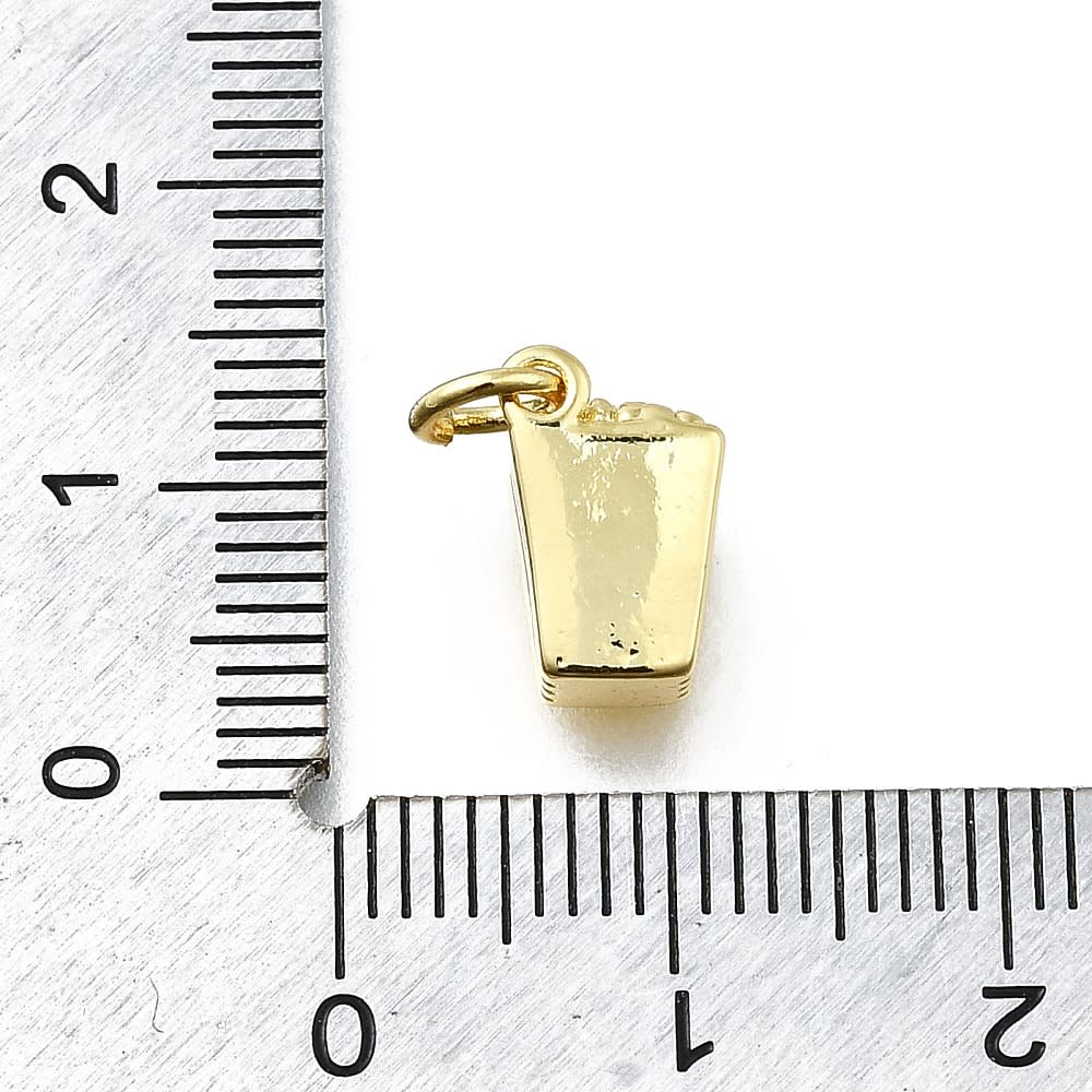 Dije colgante Pop corn cabritas cotufas 11 mm baño oro / unidad3