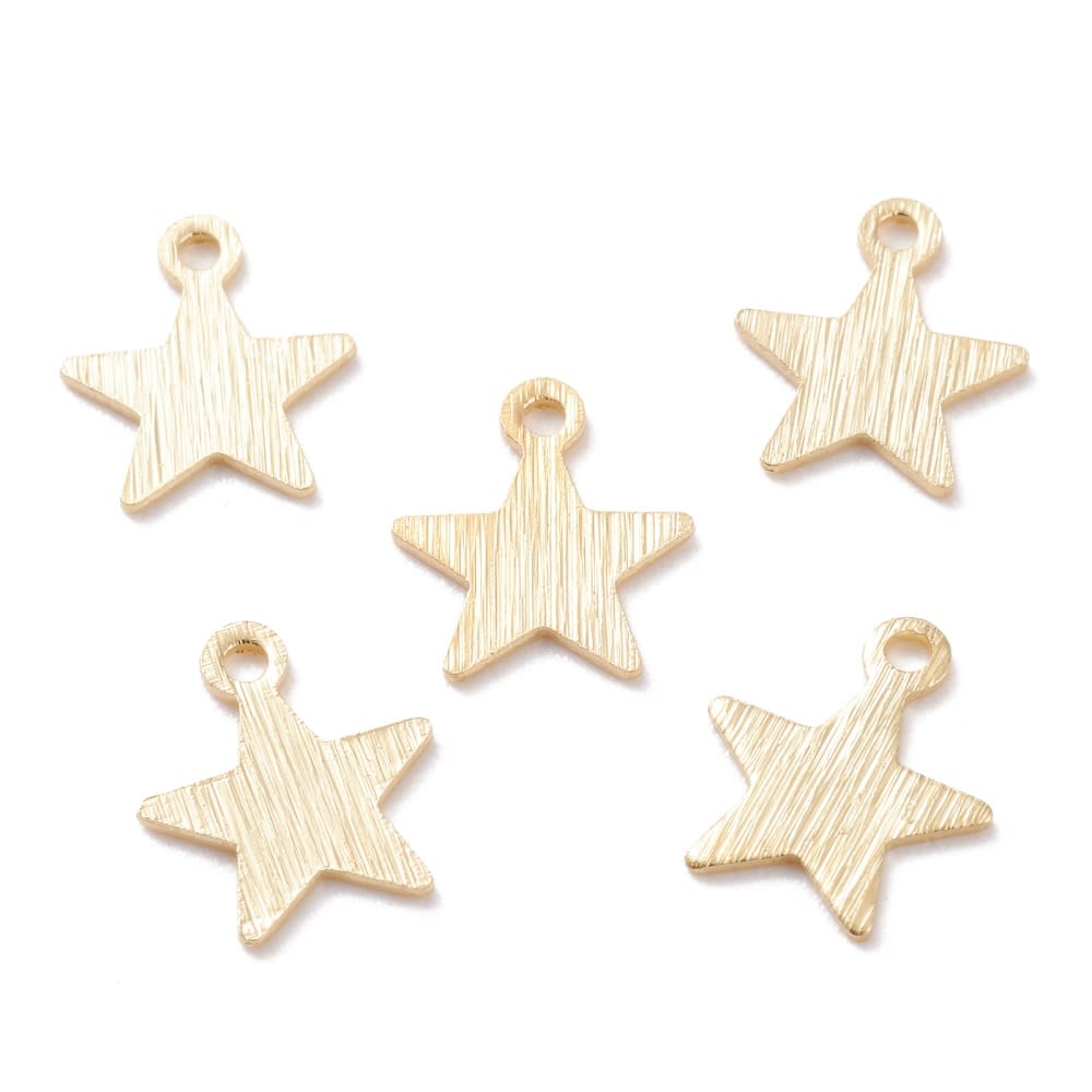 Dije colgante estrella 9 mm dorada plateada / unidad1