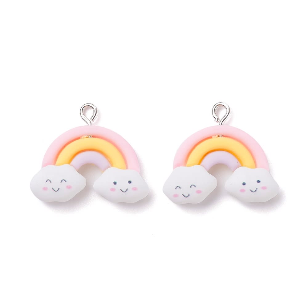 Dije colgante arcoiris arco iris 25.5 mm resina / unidad3