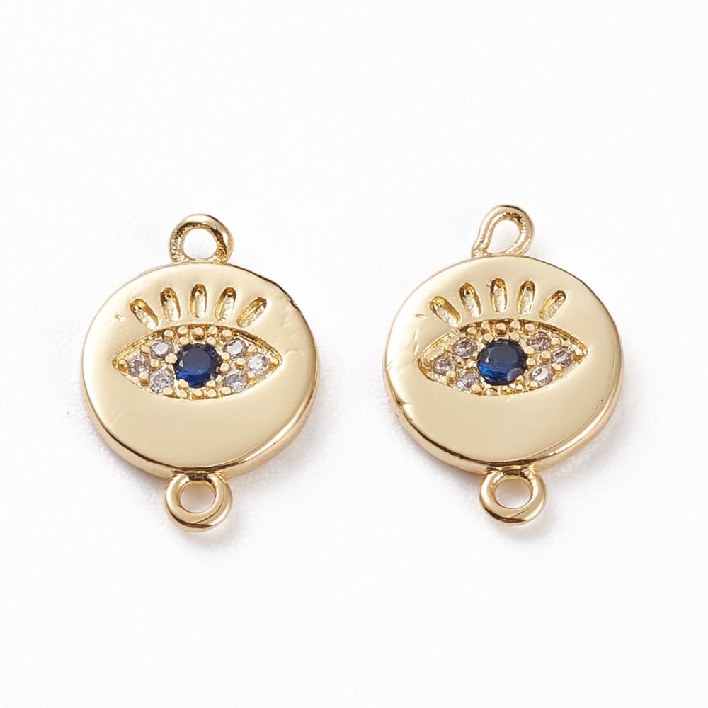 Dije conector ojo turco protección nazar baño de oro / unidad1