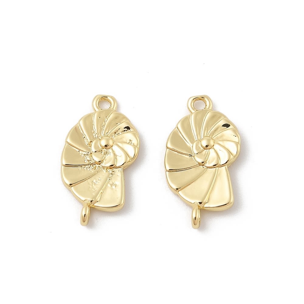 Dije conector caracol 20 mm baño oro / unidad2