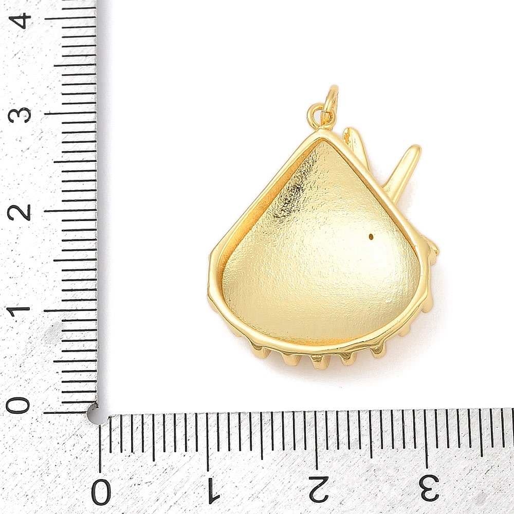 Dije colgante concha con estrella de mar 25.5 mm baño de oro / unidad3