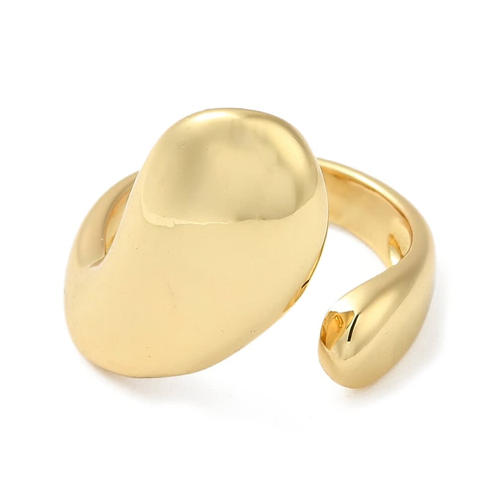 Anillo ajustable lágrima gota baño de oro platino / unidad5