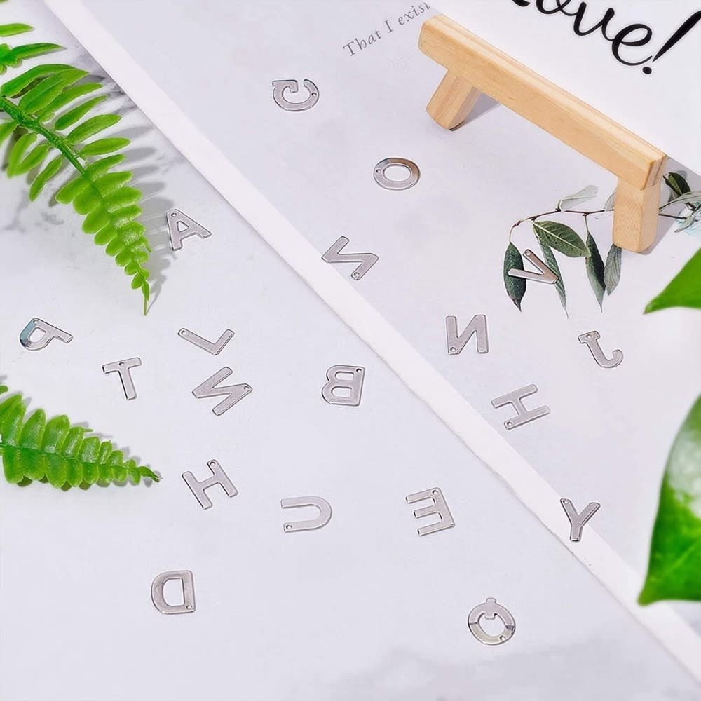 Letras colgantes abecedario 11 mm acero plateado / unidad6