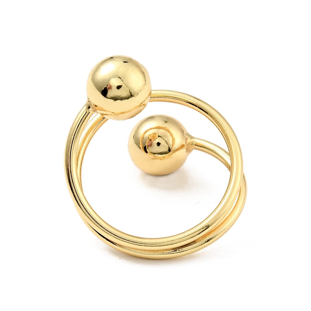 Anillo ajustable triple vuelta baño de oro / unidad3