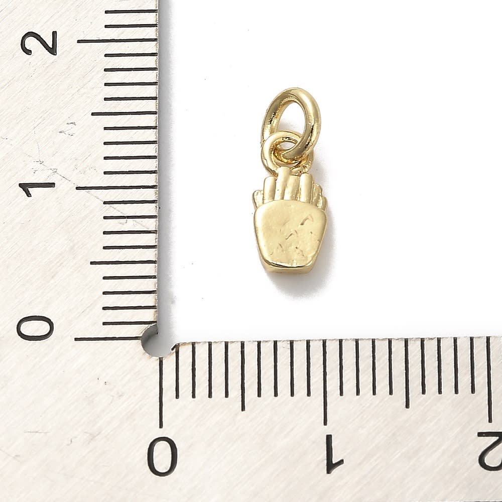 Dije colgante mini papas fritas 9.5 mm baño oro / unidad3