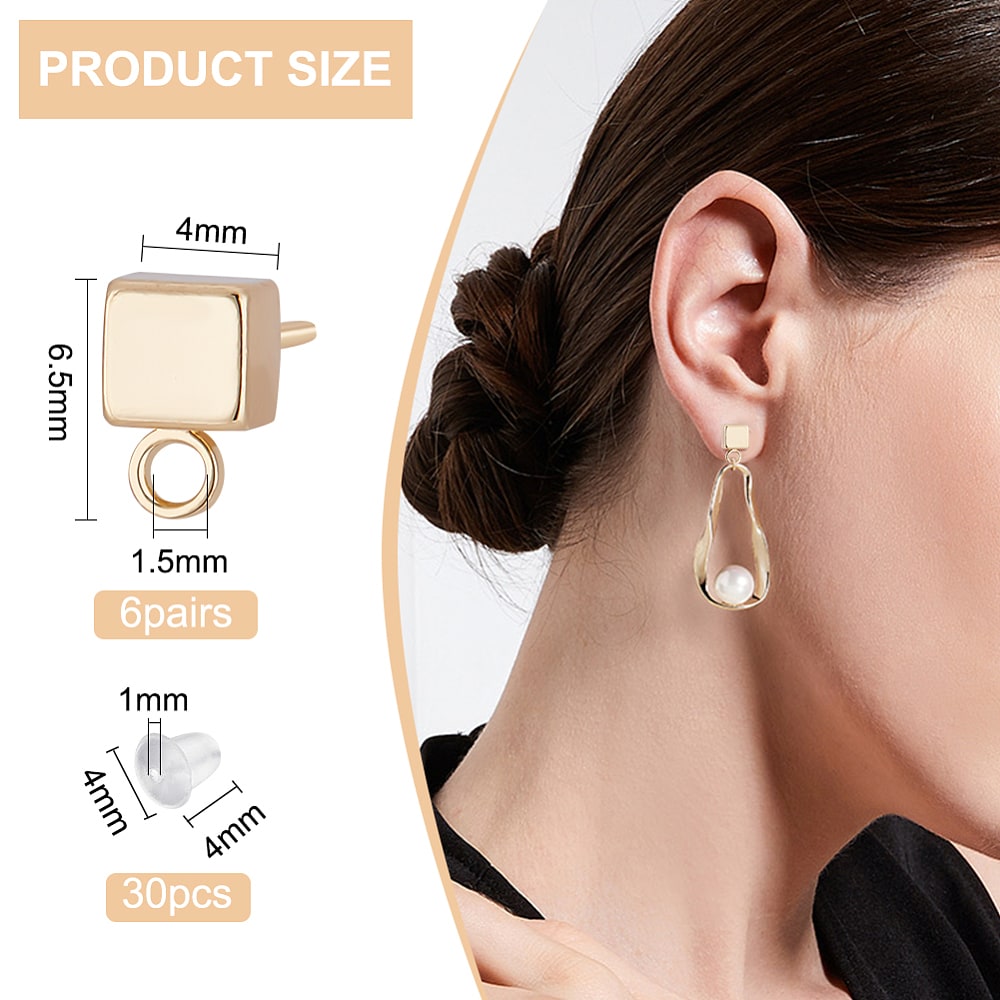 Base de aros topito cubo baño de oro con tope plástico / par2