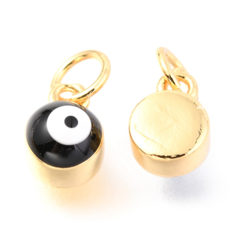 Dije esmaltado ojito ojo turco nazar 8 mm baño de oro / unidad2