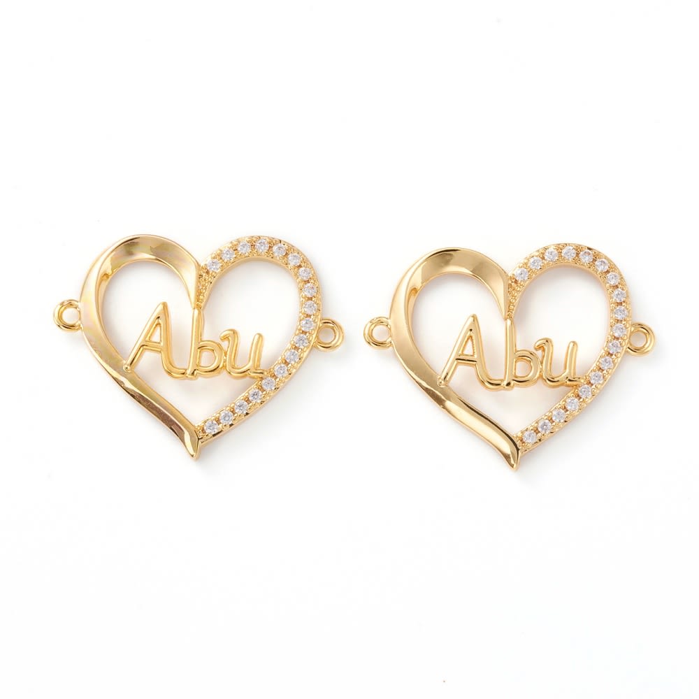 Dije conector abu abuela corazón baño de oro / unidad1