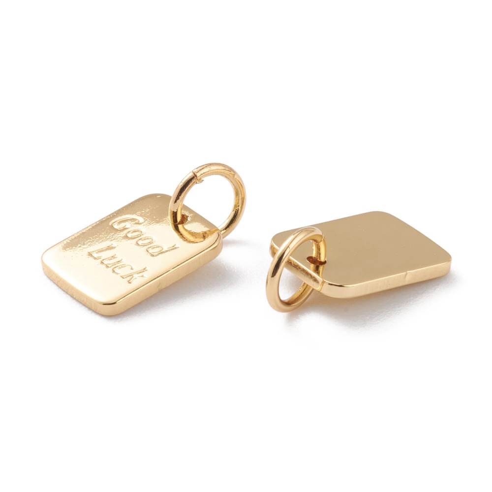 Dije colgante buena suerte 9 mm baño de oro / unidad3