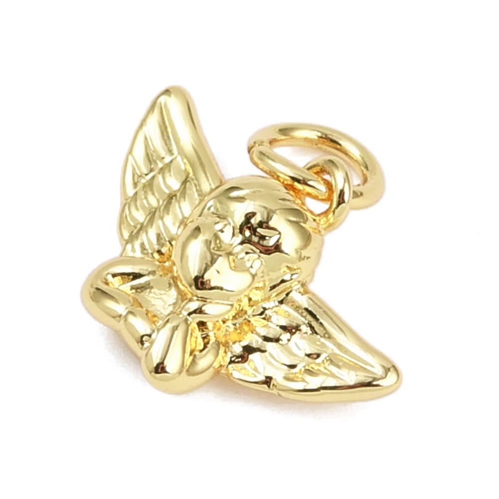 Dije colgante ángel 15 mm baño oro / unidad2