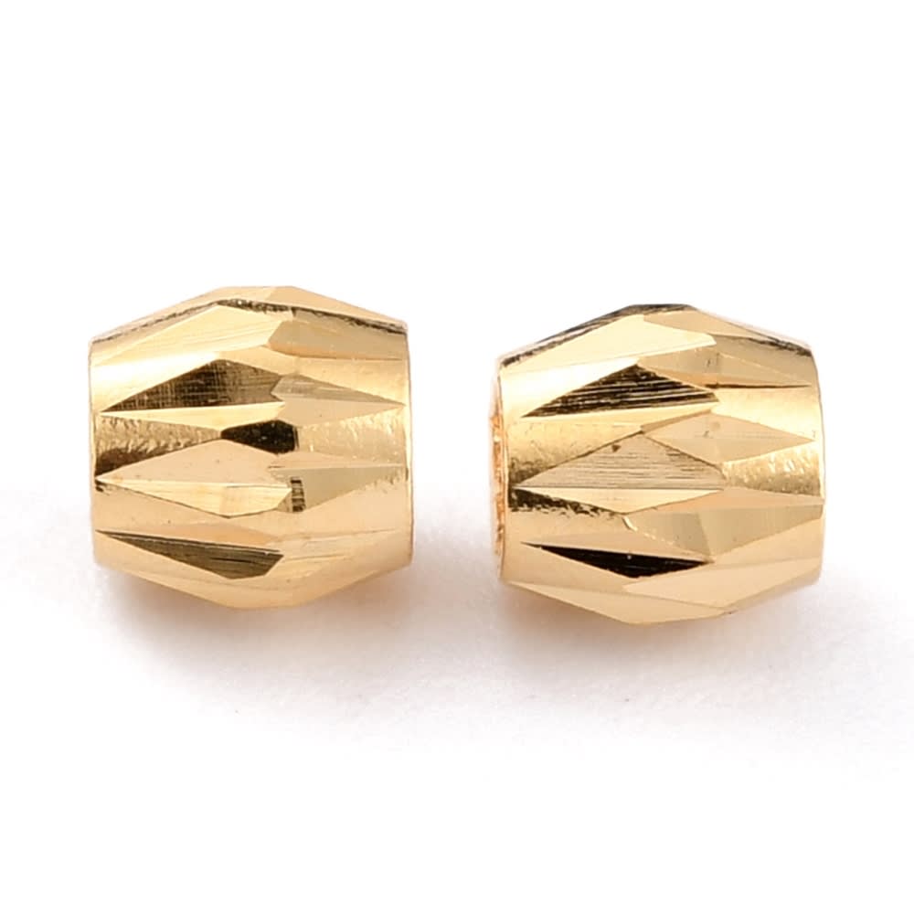 Separador tubular ranura 4 mm baño de oro 18k / 10 uds2