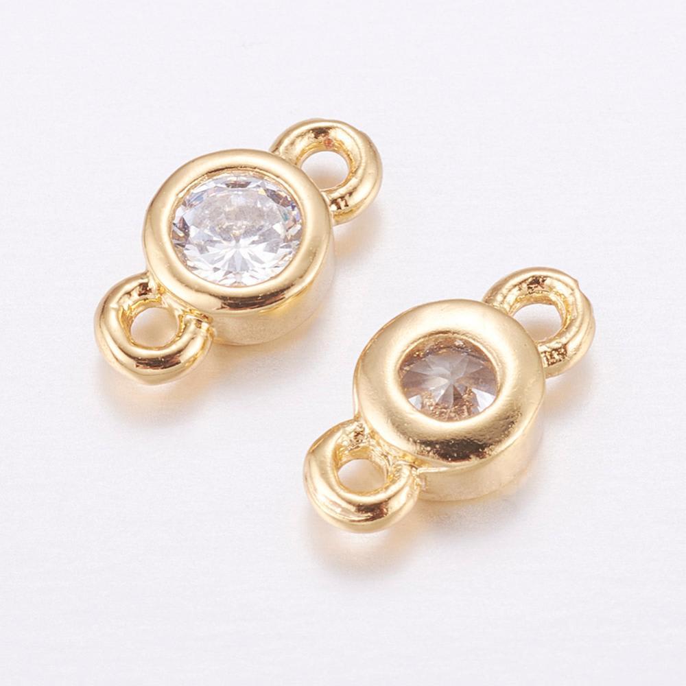 Dije conector mini punto de luz dorado baño de oro / unidad2