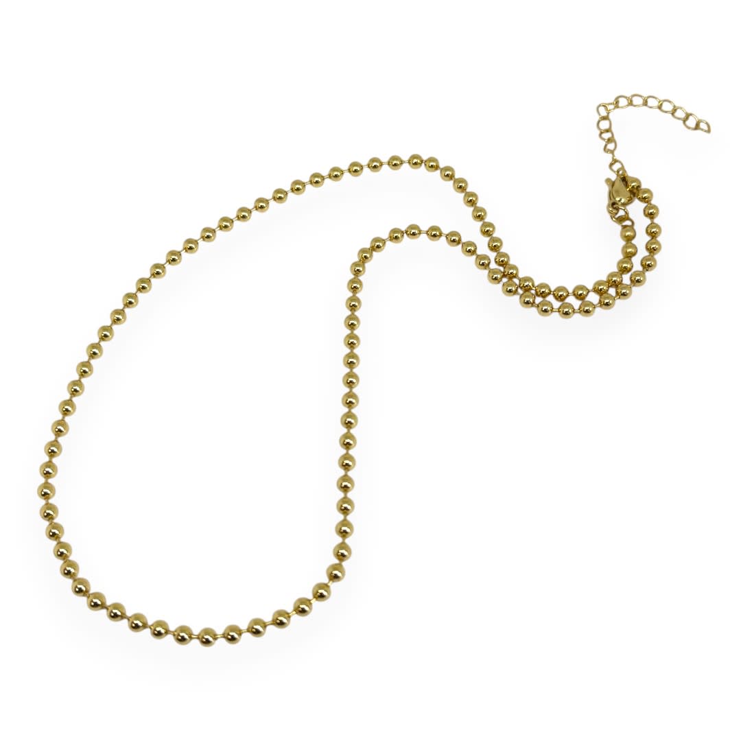 Cadena armada militar balin 3 mm baño de oro / unidad2