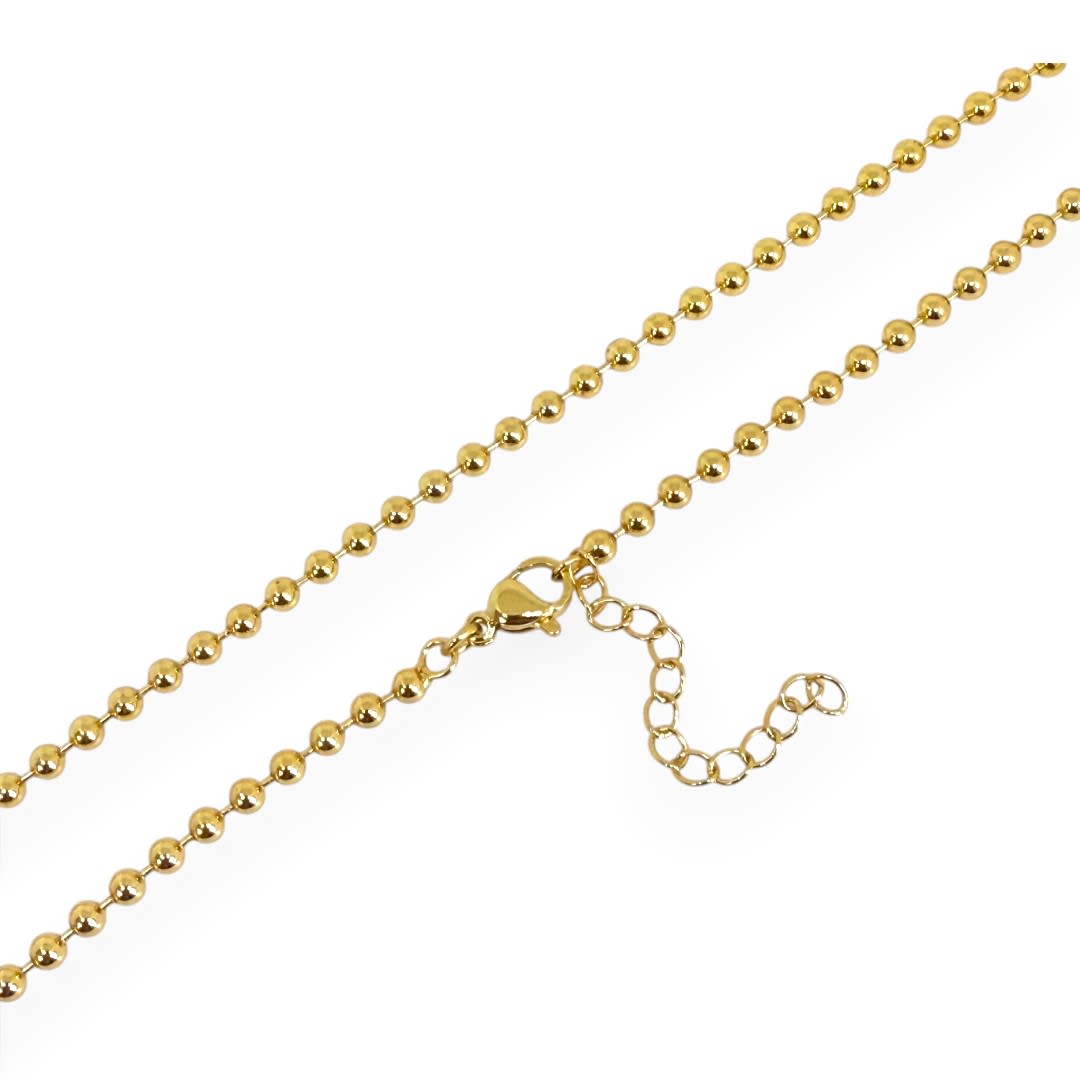 Cadena armada militar balin 3 mm baño de oro / unidad1