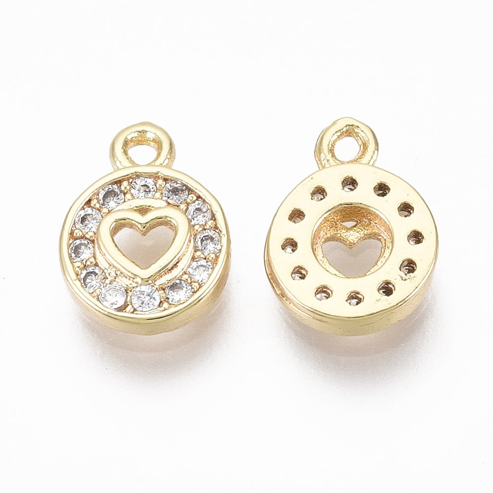 Dije colgante mini baño de oro zircón / unidad4