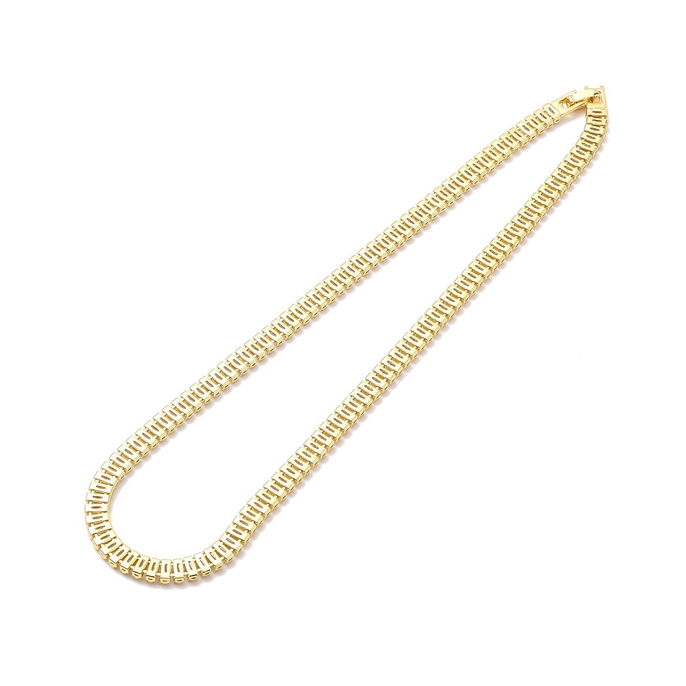 Collar elegante de zircón baño de oro / unidad4