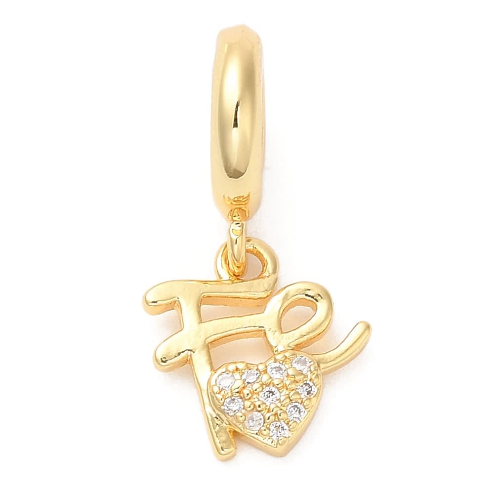 Colgante europeo charm fe corazón religioso dije baño de oro / unidad1