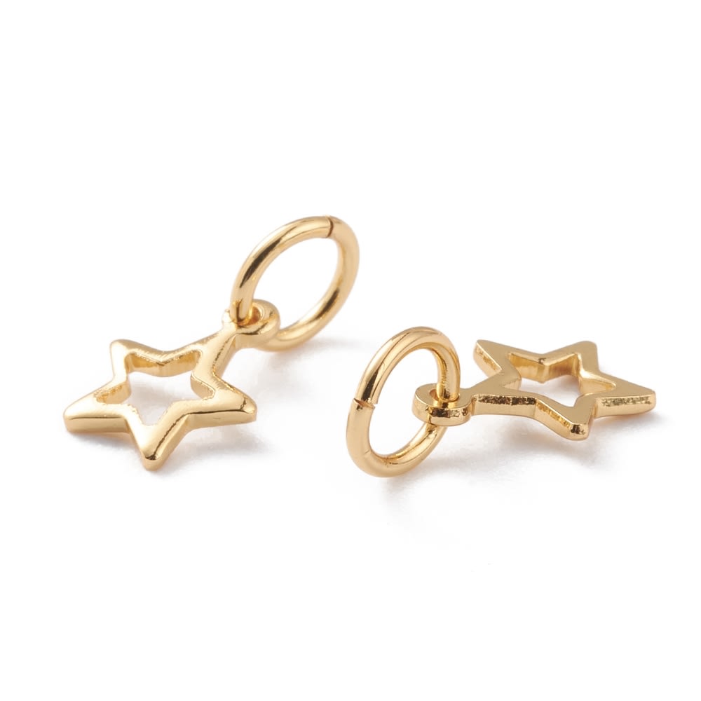 Dije colgante mini estrella star 8 mm baño de oro / unidad3