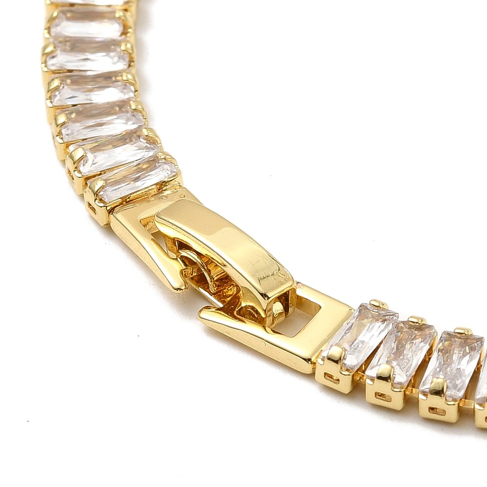 Collar elegante de zircón baño de oro / unidad5