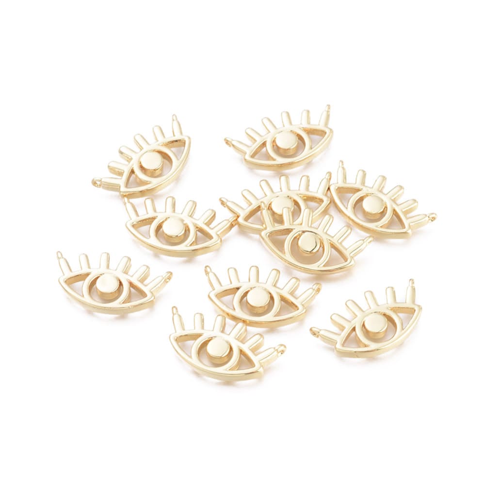 Dije pasador ojo pestaña 21 mm baño de oro / unidad2