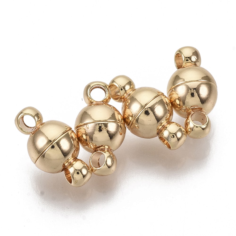 Broche redondo magnético Dorado / set3