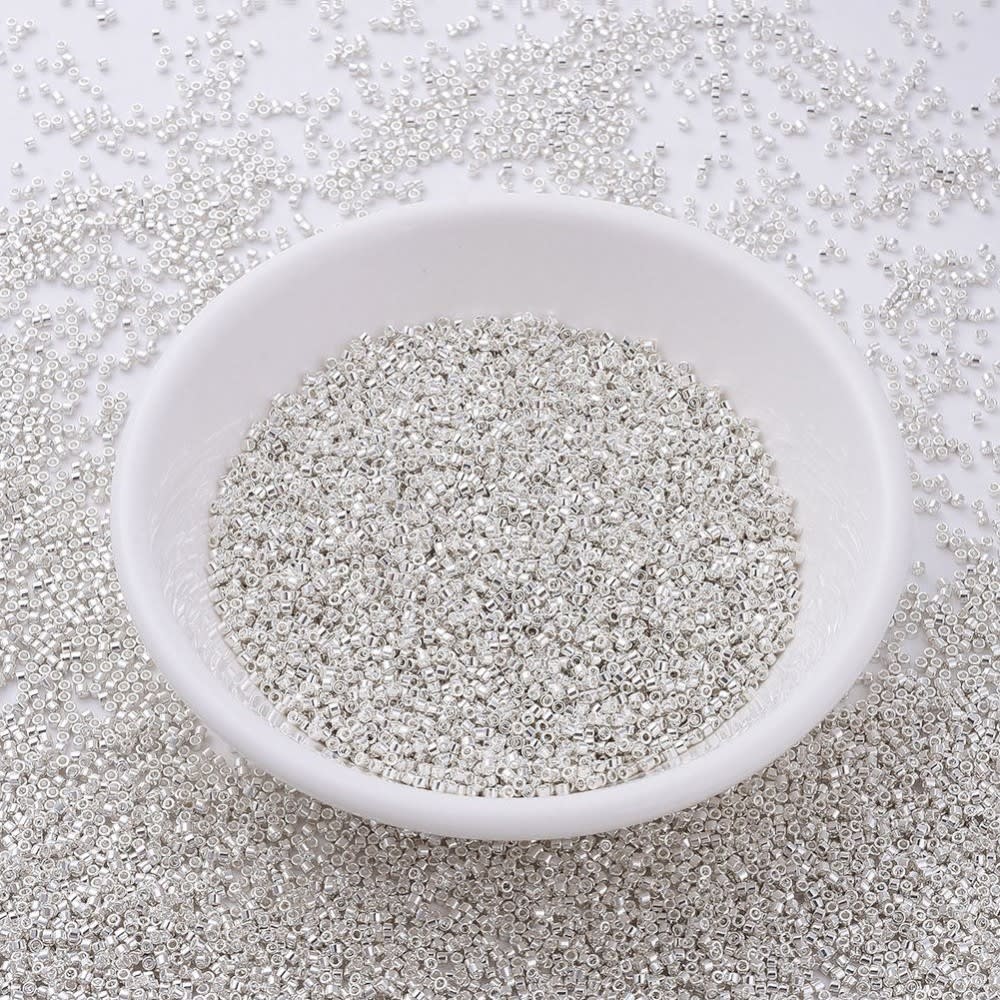 Cuentas de miyuki delica 11/0 mostacilla baño plata silver / gramo2