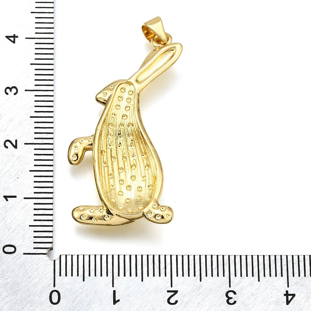 Maxi dije colgante conejo pascua 37.5 mm baño oro / unidad3