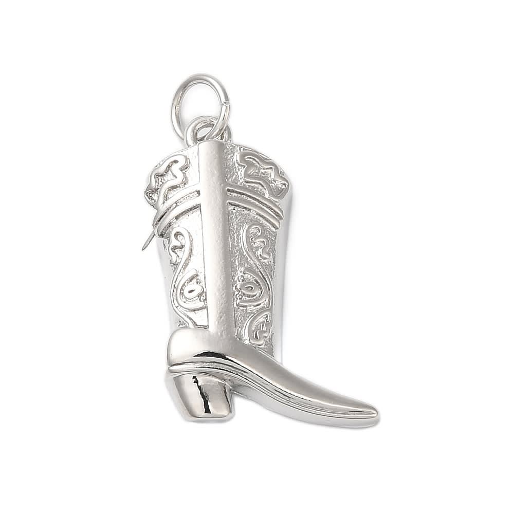 Dije colgante bota de vaquero vaquera cowboy baño de oro platino / unidad2