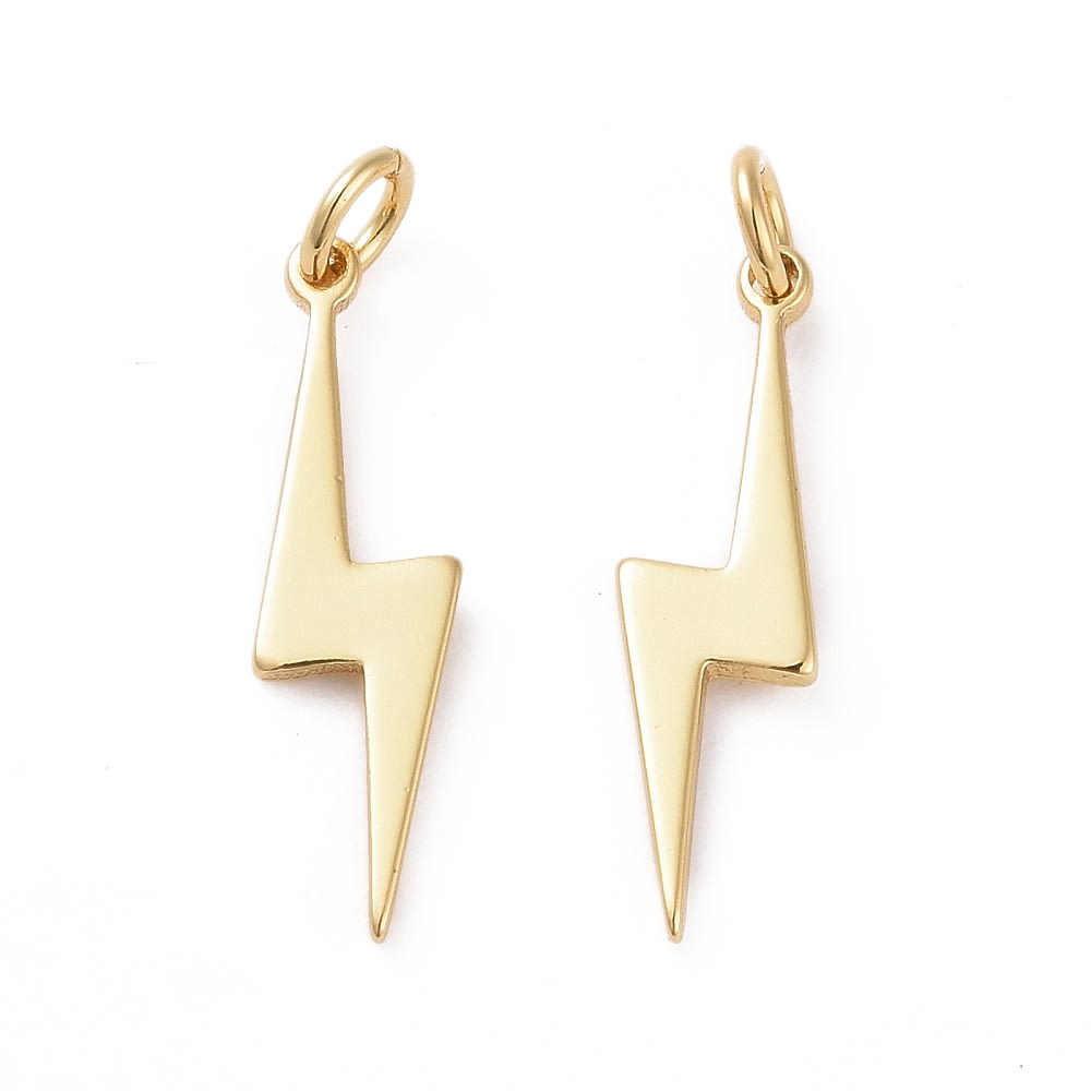 Dije colgante rayo 20 mm baño de oro / unidad2