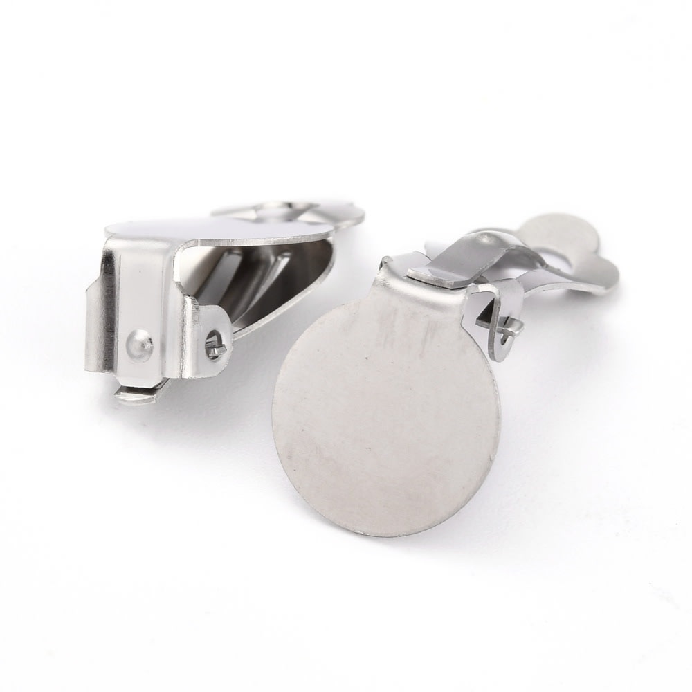 Base de aros clip topito a presión redonda acero / Par4