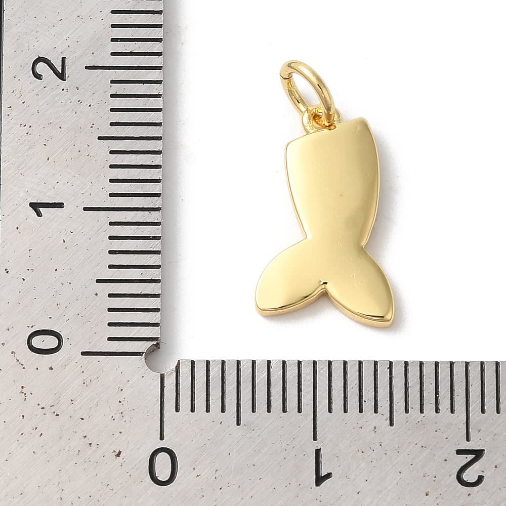 Dije colgante esmaltado cola de sirena mar 19 mm baño de oro / unidad4