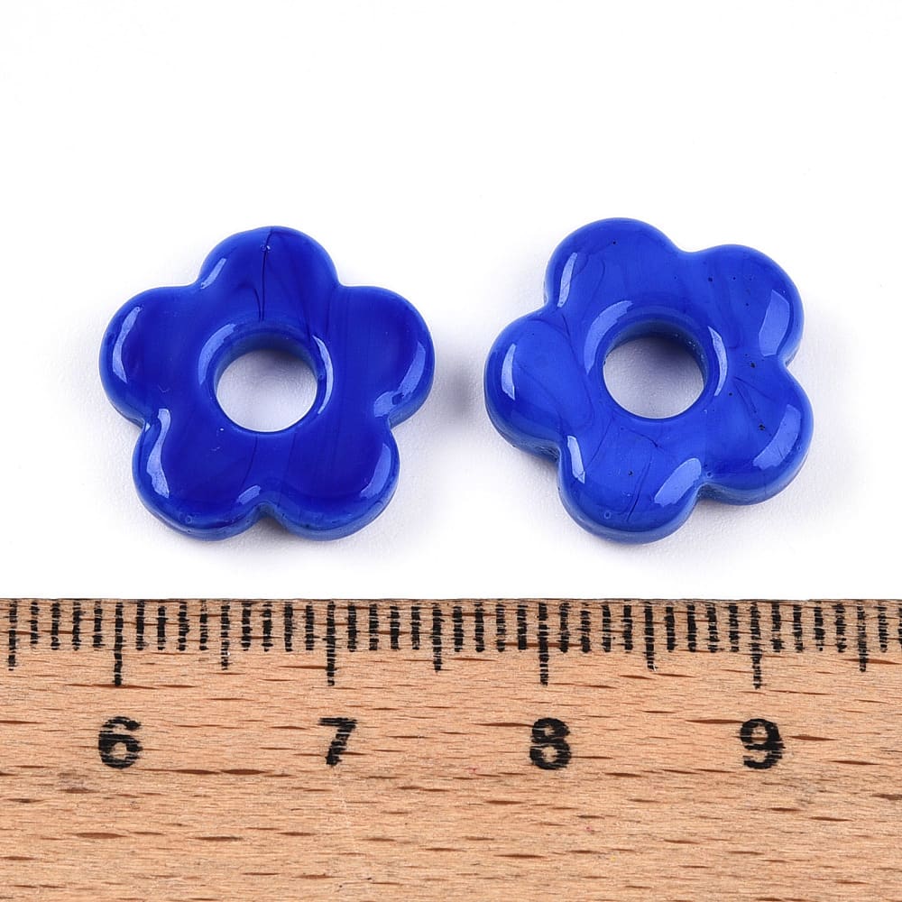 Dije pasador flor murano con orificio grande de 5 mm / unidad2