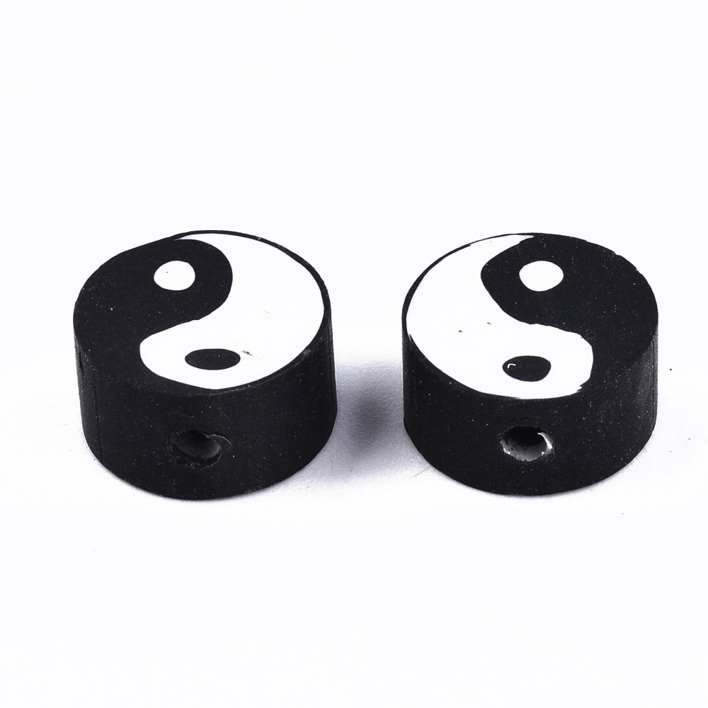Pasador arcilla polimérica Yin Yang fimo / 12 uds3