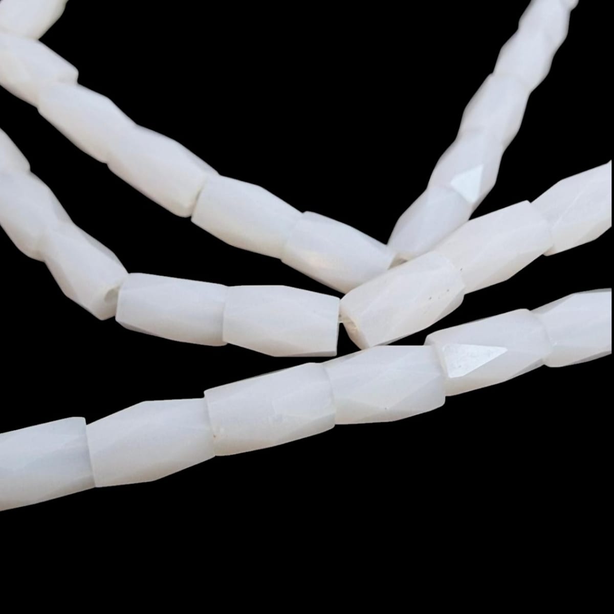 Sarta cristales 5x2 mm murano cilindro facetado unicolor / tira15