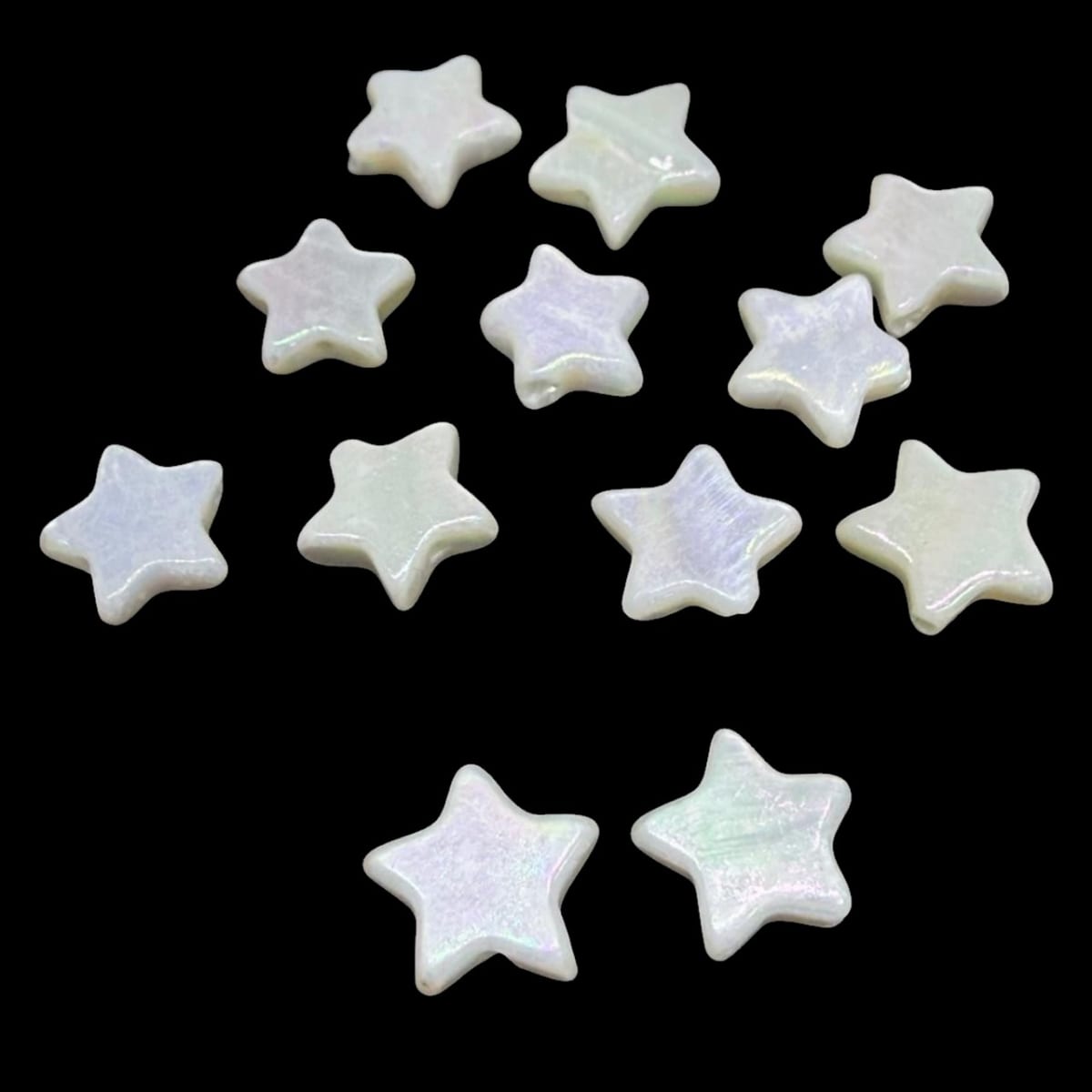Abalorios cuentas estrella nácar tornasol / 12 unds4
