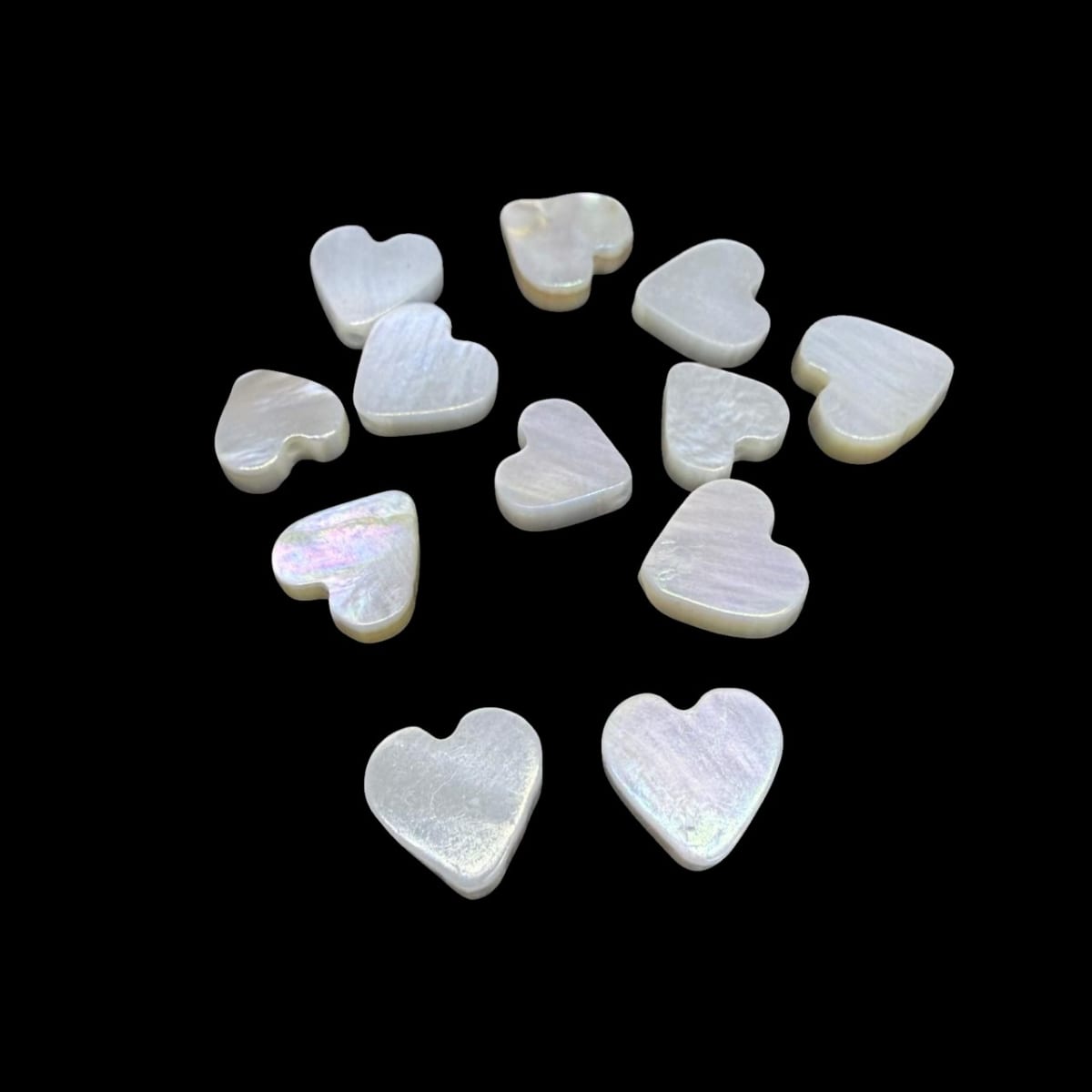 Abalorios cuentas corazón nácar tornasol / 12 unds9