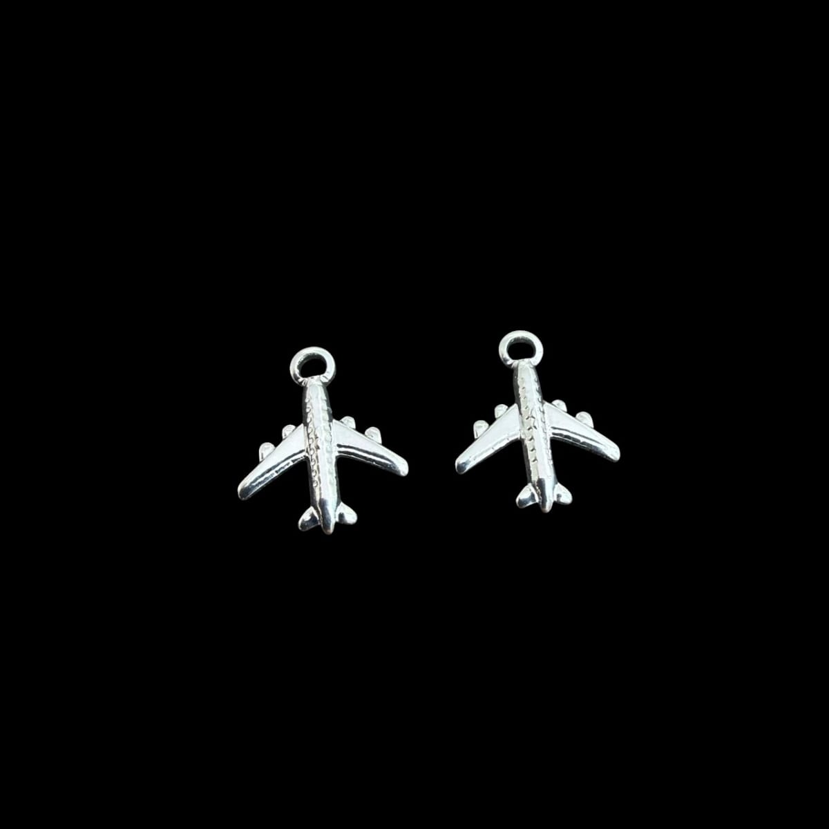 Mini dije avión viaje 10 mm baño plata / unidad2