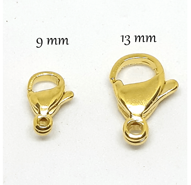 Broche pico loro 9 mm acero dorado / unidad4