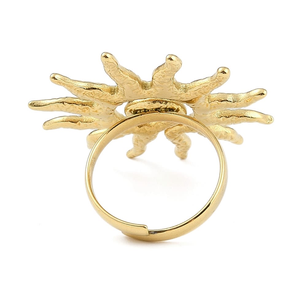Anillo ajustable sun sol con relieve Acero / unidad3