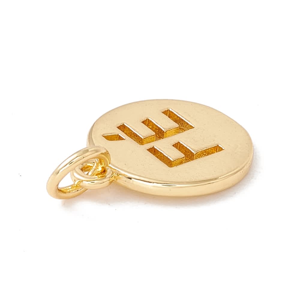Dije colgante medalla Fe 12 mm baño de oro / unidad2