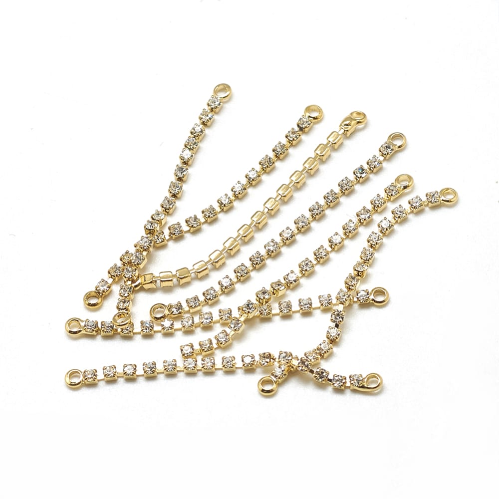 Conector cadena zircón baño de oro / unidad4